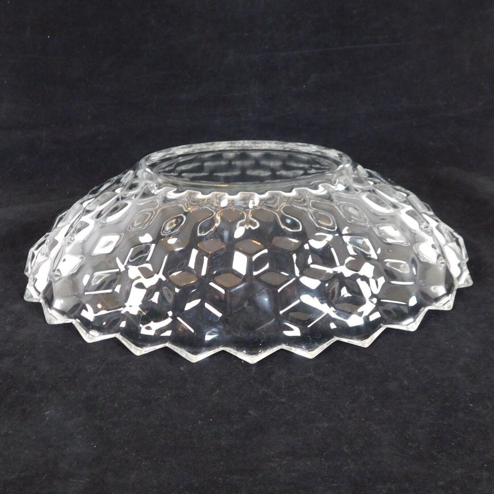 Fostoria American Clear Large Oval Bowl Cube Motif NO RAYS Vintage Made in USA - Picture 8 of 12